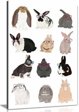 Rabbit Family Framed Canvas