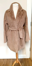 Boohoo Thick  Faux Teddy Fur Wrap Coat Carmel Size 10 Ladies Womens