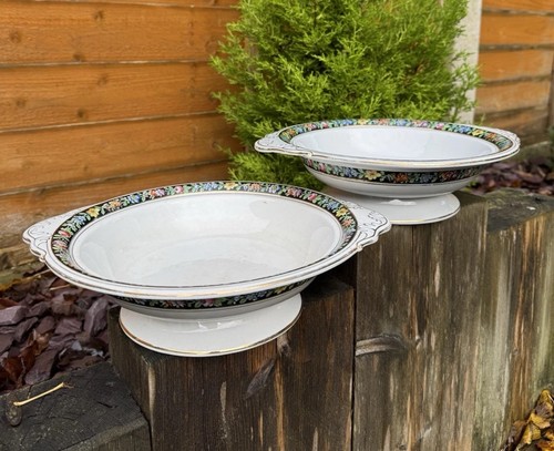 Pair vintage bowls dishes - pair,