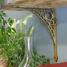 Antique Brass Finish "Iron Bridge" Shelf Bracket 22 x 22cm