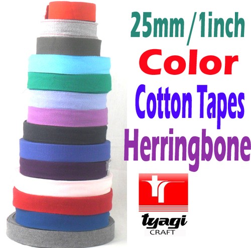 25mm herringbone color - color, cotton