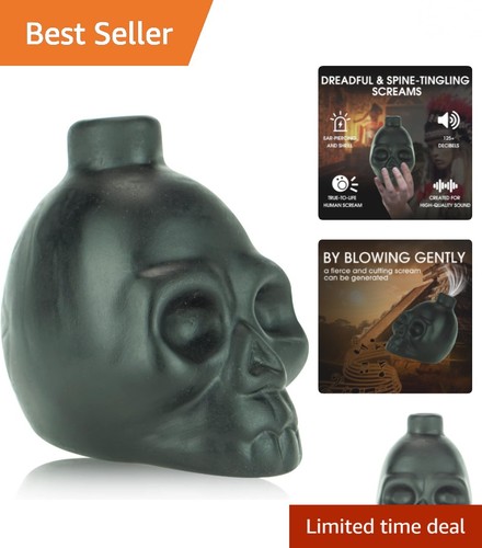Screaming black skull - black,