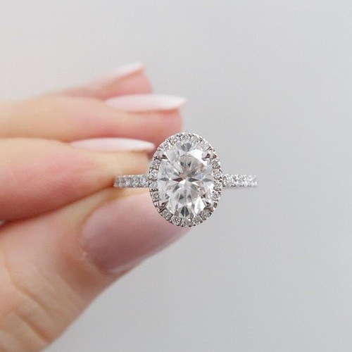 14k white gold finish 2ct - white,