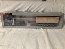 DAF XF 8x4 truck, lowboy trailer and large wooden crate load WSI Model 01-2256