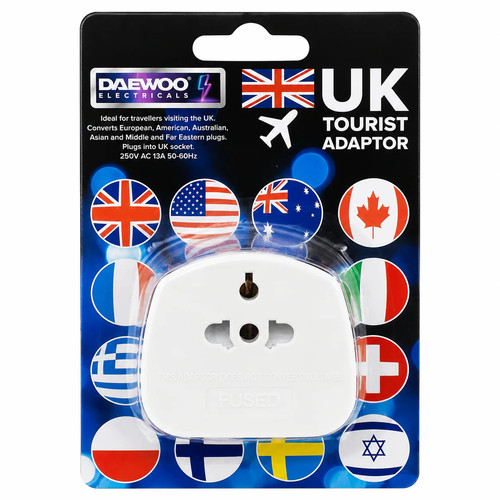 Tourist adaptor fused - uk,