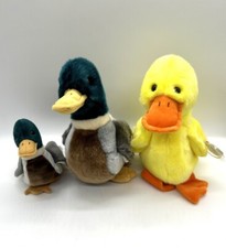 3 TY Duck BEANIES 2 Buddy Buddies 1 Baby Plush 1998 Vtg With Tag Jake Quackers