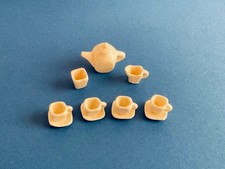 1:12 scale Dolls house Miniature Ivory coloured Tea Set