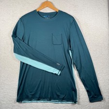 Richard James London Long Sleeve Performance Shirt Teal Blue Medium Lightweight