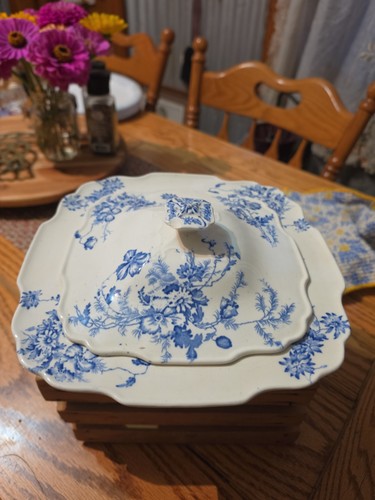 Vintage blue and - and, tureen