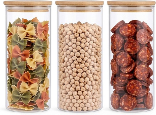 3pcs glass food storage - storage, jars