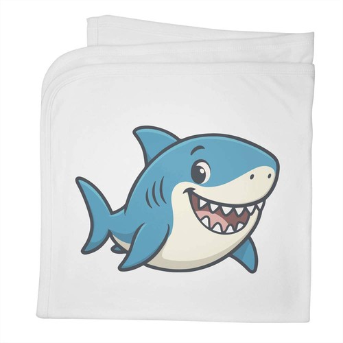 Happy shark baby blanket - 'happy,