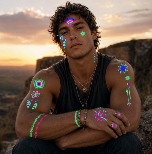 Tattoos temporary fluorescent - tattoos,