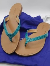 LEATHER SANDALS 'CHIARONE' Handmade Italian  snakeskin turquoise UK3 EU36