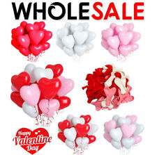 25 pk Red & White Heart Shape Balloons Valentines Special Decorations baloons