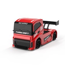 Mini RC Truck Car 1/87 2.4GHz Remote Control Full-Scale Throttle Car Toyi Red