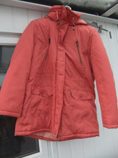 Atlas for women lovely coral colour padded coat  82 cm long VGC