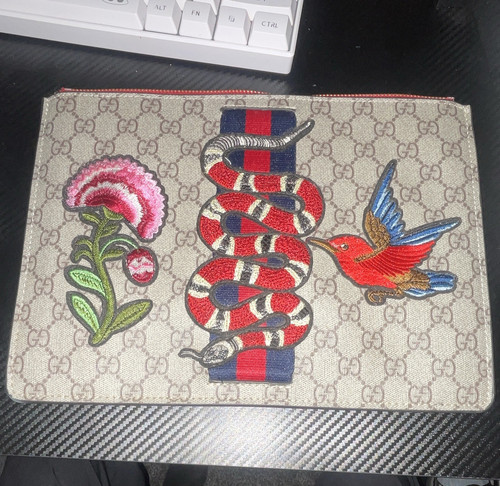 Gucci canvas zip clutch - gucci,