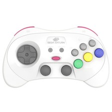 Retro-Bit SEGA Saturn Pro Wireless 2.4G Controller for SATURN / PC - White *UK*