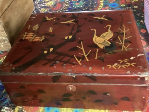 Large antique japanese red - japanese,