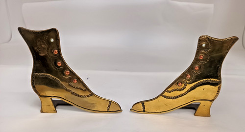 Pair flat brass antique - flat,