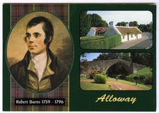 1980s Postcard Robert Burns Portrait by Nasmyth & Brig O' Doon Alloway Unposted