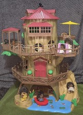 Sylvanian Families Old Oak Hollow Tree House Bundle, Furnished Lovely Condition 