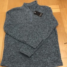 Weird Fish Newport 1/4 Zip Rib Fleece Smoked Blue Mens Medium