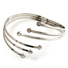 Silver Tone Crystal Armlet
