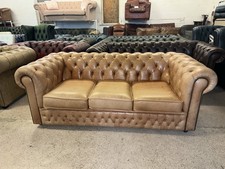 Saxon chesterfield tan real - chesterfield,