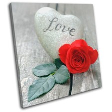 Red Rose Heart Shaped Pebble