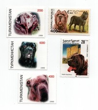 NEAPOLITAN MASTIFF  COLLECTION OF DOG POSTAGE STAMPS