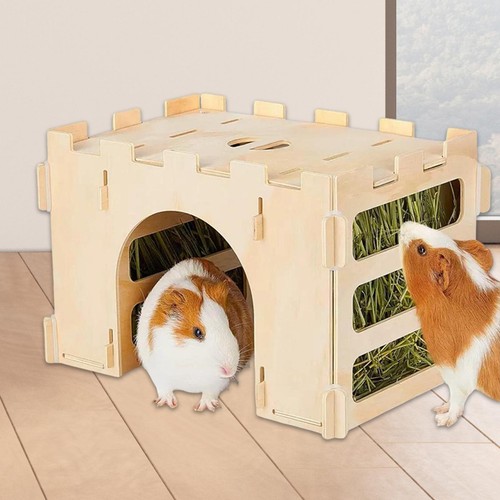 Wooden rabbit hay feeder food - hay,