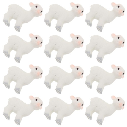 24pcs white resin - white, miniature