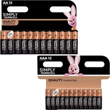 Duracell AA AAA Batteries Simply Alkaline Long Lasting LR03, LR6 Far Expiry
