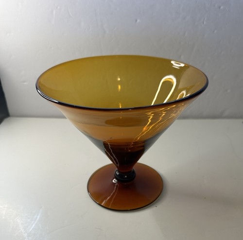 Vtg amber glass - glass, large