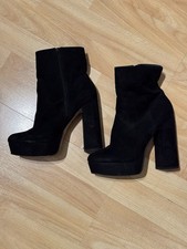 Sexy Black Faux Suede Ankle