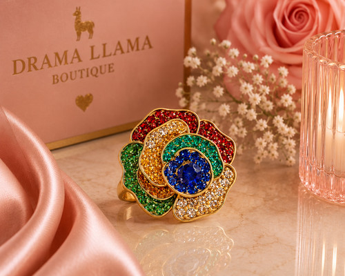 Festival ring gold floral - festival, ring-