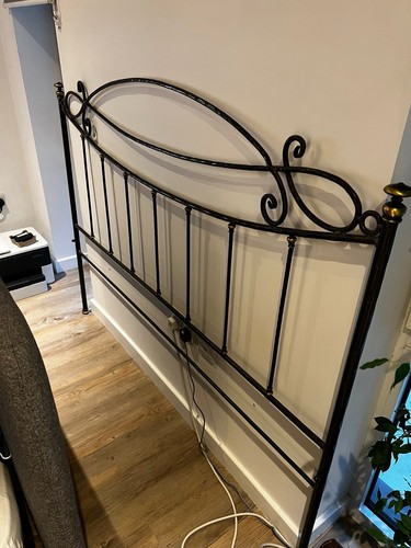 Black metal bed frame - black,