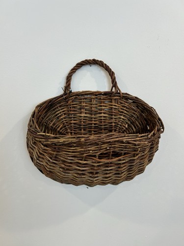 Vintage brown wicker - wicker, hanging