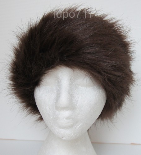 Brown wide fluffy faux - 10, cm