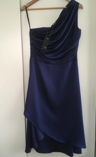 Tfnc navy one shoulder satin - tfnc,