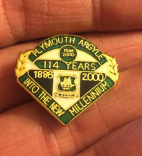 RARE PLYMOUTH ARGYLE 114 YEARS INTO THE NEW MILLENNIUM 2000 ENAMEL PIN BADGE