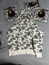 Bape White Camo Shark Full Zip