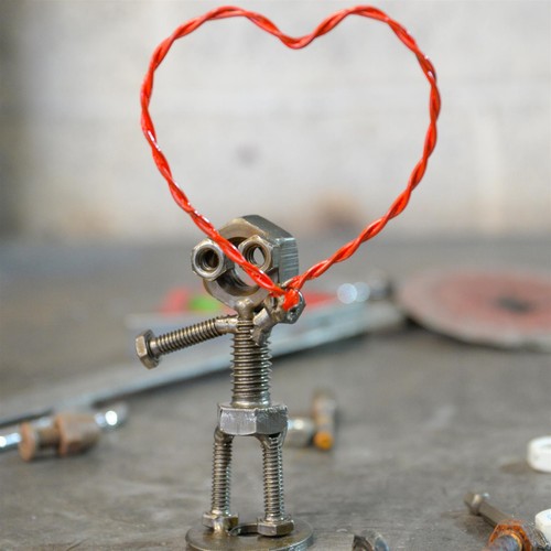Heart hand scrap metal art - heart,