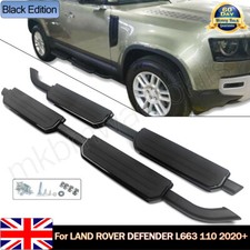 FOR LAND ROVER DEFENDER 110 2020+ RUNNING BOARD SIDE STEPS BLACK VERSIONS OE FIT