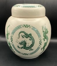 Vintage Sadler ‘Green Dragon’ Ginger Jar & Cover Sold In Army & Navy Stores