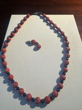 Red Blue Beaded Stone Jewelry