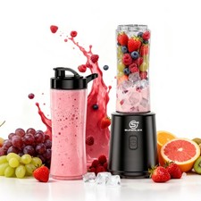 SUPERLEX Electric Juice Maker Portable Blender Smoothie Fruit Machine w/2 Bottle