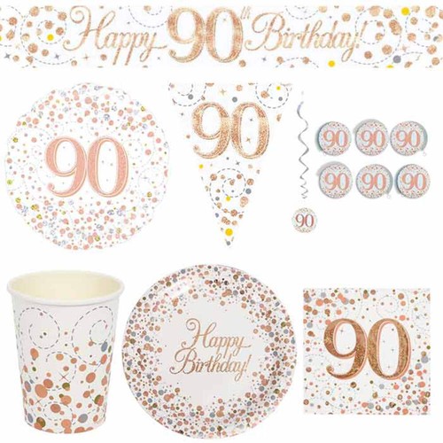 Rose gold 90th birthday party - rose,