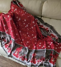 Christmas-themed tablecloth